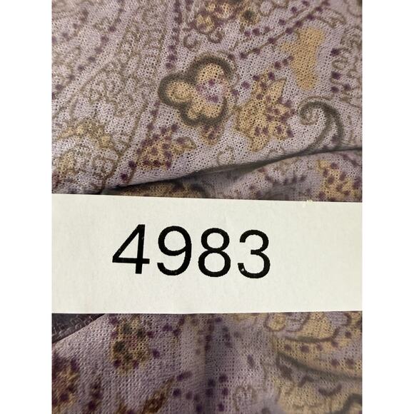 Biyaycda Size L Floral Print Scoop Neck Keyhole Top Purple Long Sleeve - Picture 5 of 5